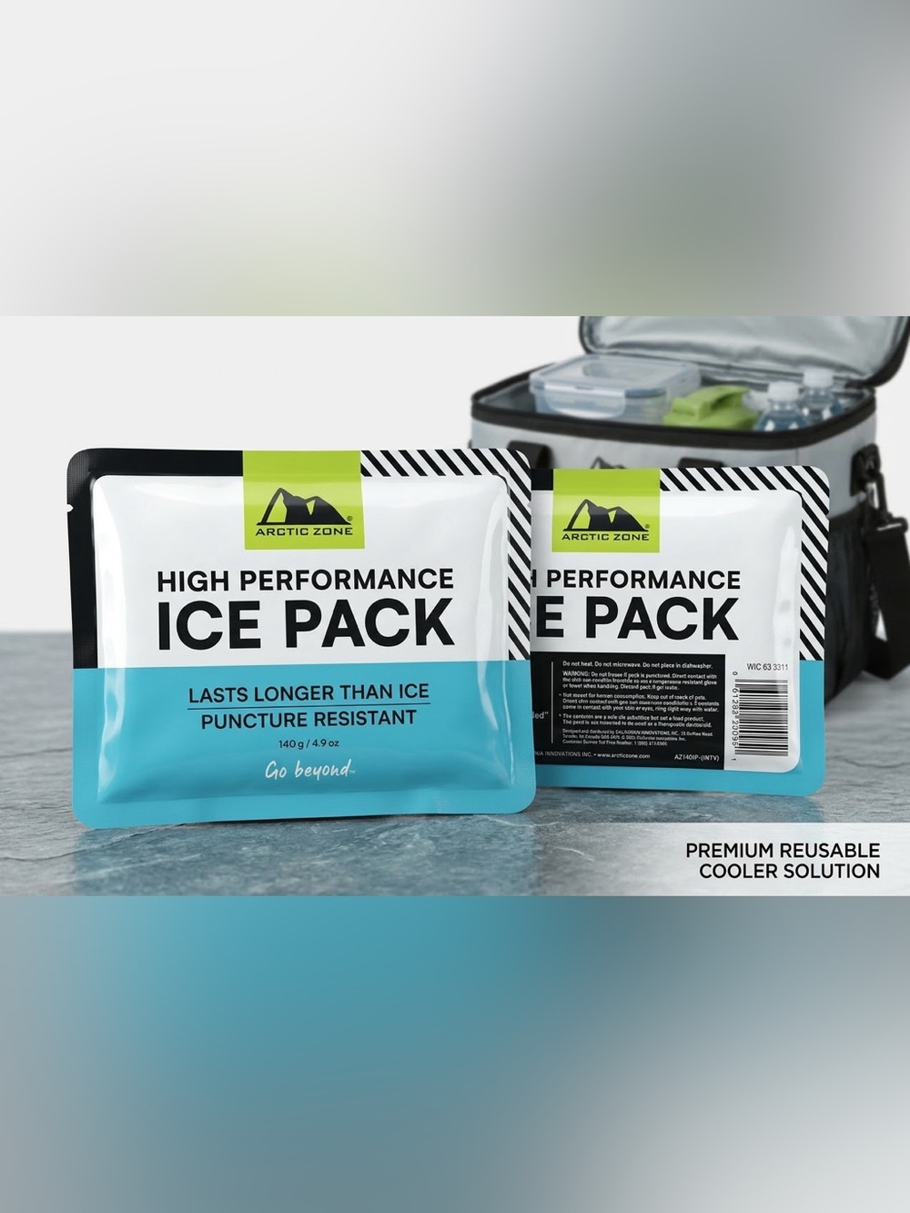 Arctic Zone High Performance Ice Pack for Lunch/Coolers 140g/ 4 .93oz, Pack of 2